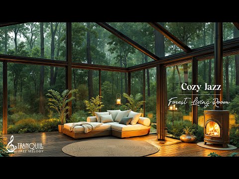 Entspannende Jazz-Atmosphäre Im Waldwohnzimmer | Sanfte Jazzmusik Im Ambiente Eines Waldcafés Zum...