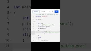 Given year is leap or not | Using C language | if else statement