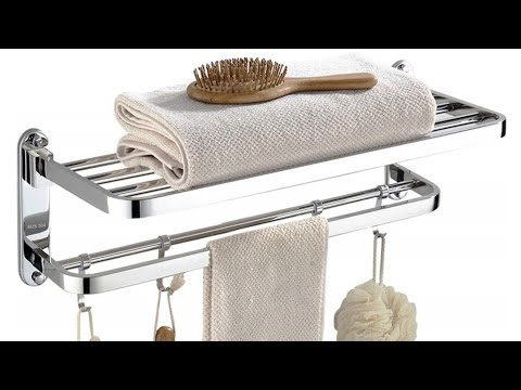 Stainless Steel 24 Inch Double Decker Towel Rack Dual Folding Towel Rack