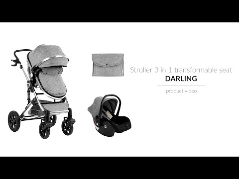 Комбинирана количка 3 в 1 Darling Dark Grey 2020 Kikkaboo  2