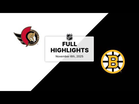NHL Highlights | Senators vs. Bruins | November 06, 2025