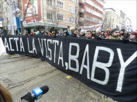 Protests against ACTA in Sofia Bulgaria