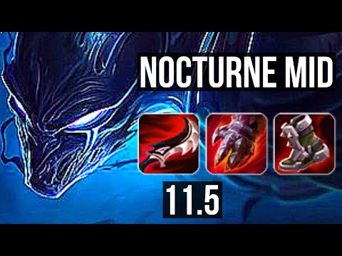 NOCTURNE vs TALON (MID) | 1400+ games, 12/2/6, Legendary | KR Master | v11.5