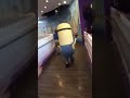 Girl Follows Minion And Screams At Purple Minion