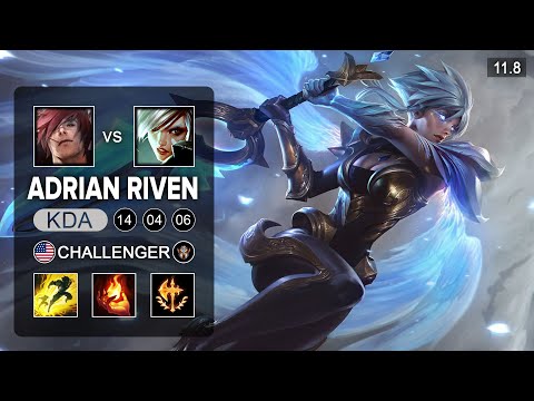 Adrian Riven Top vs Sett - NA Challenger Patch 11.8