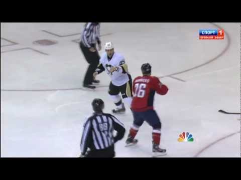 Craig Adams vs Matt Hendricks (Penguins & Capitals), January 11, 2012
