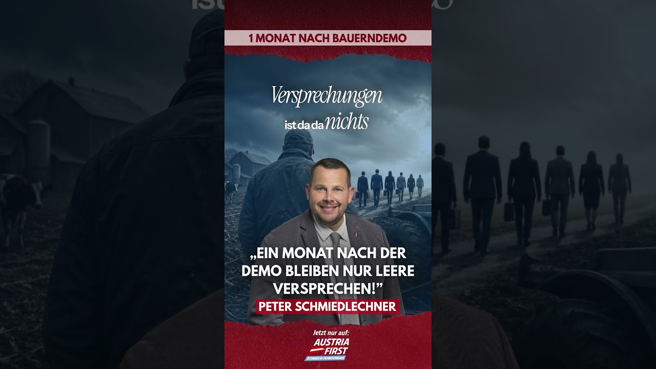 Ein Monat nach der Bauerndemo bleiben leere Versprechen - Peter Schmiedlechner