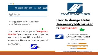 How to change SSS number status from temporary to permanent online