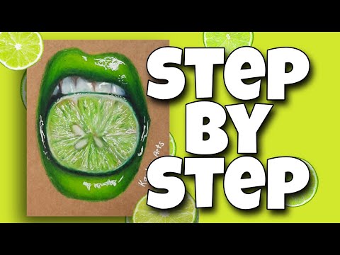 How to Draw the ICONIC LIME LIPS || Step by step...