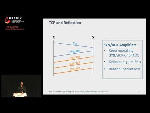 USENIX Security '14 - Exit from Hell? Reducing the Impact of Ampliﬁcation DDoS Attacks