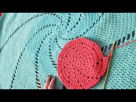 EASY PZ Crochet Circle Spiral Blanket how to total absolute beginners super simple slow easiest diy