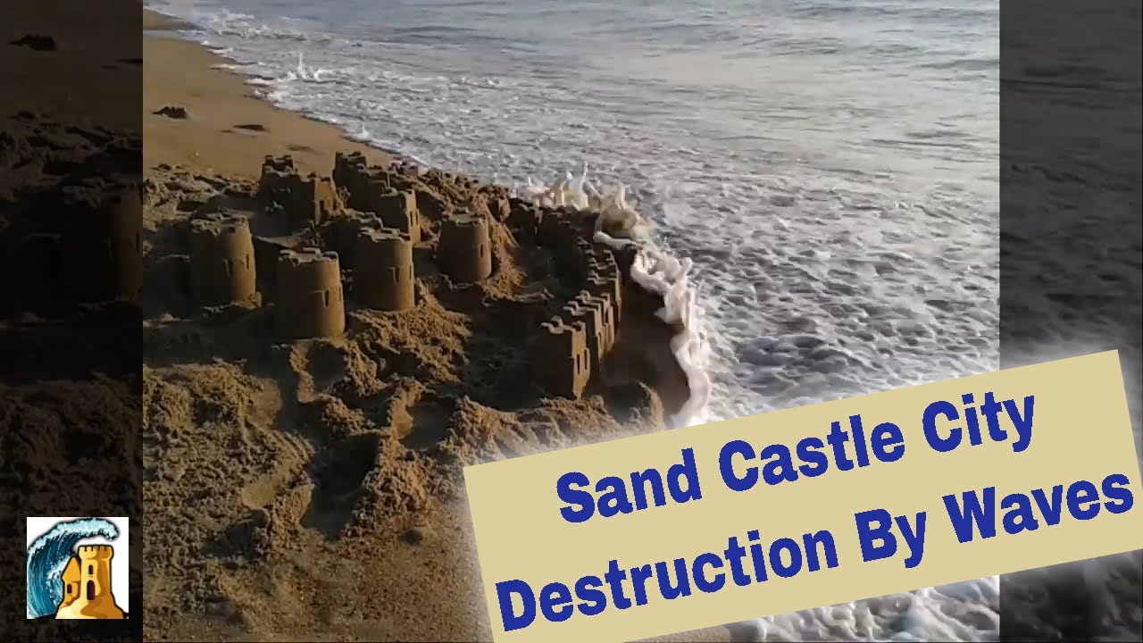 Epic Sand Castle Devastated by Waves