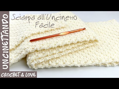Tutorial Uncinetto - Sciarpa unisex facile per principianti (sottotitoli in inglese e spagnolo)