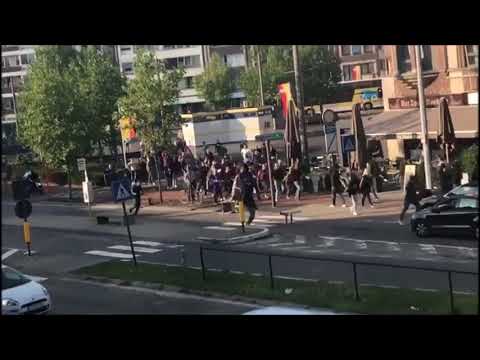 Beerschot fans attacked by Royal Antwerp hooligans  13 08 2017