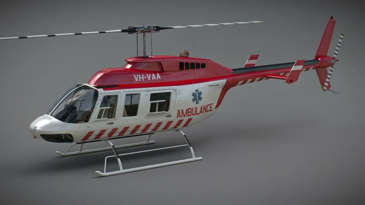 Ambul&acirc;ncia Helic&oacute;ptero Bell 206L Modelo 3D