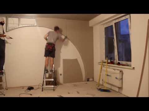 Монтаж криволинейной конструкции в ускоренной съёмке (Готовая квартира)