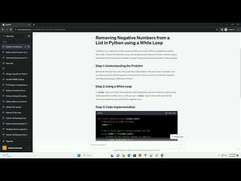 Removing Negative Numbers From A List Python Using While Loop