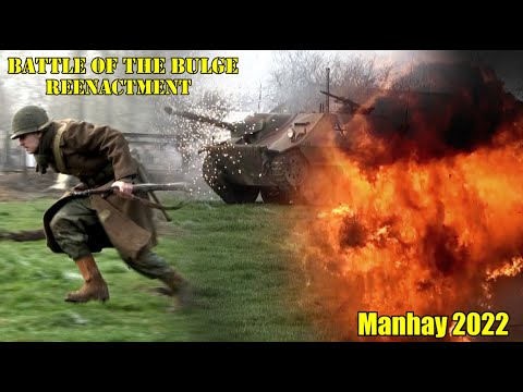 WW2 Battle of the Bulge Reenactment! EPIC REALISTIC BATTLE with HUGE EXPLOSIONS! Manhay 2022 [PART2]