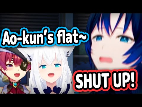 Marine And Fubuki Saw Ao-Kun's Flatness IRL and Couldn't Resist Roasting Her【Hololive】