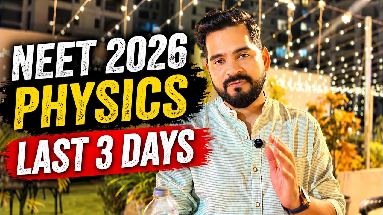 NEET 2026 Physics: Last 3 Days 😱 || ssp sir #neet2026 #sachinsirphysics #neet