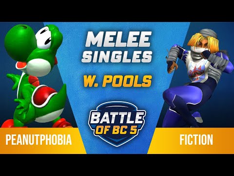 Peanutphobia (Yoshi) vs Fiction (Sheik) - Melee Singles Winners Pools - Battle of BC 5