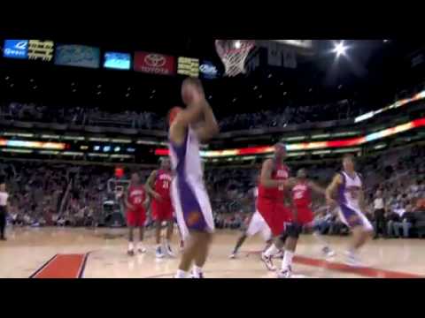 Steve Nash handles and assists Jared Dudley lay up vs Philadelphia 76ers