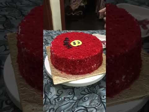 Two pounds red velvet cake sponge making and decoration