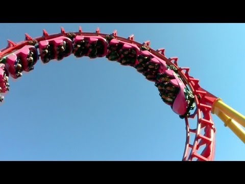 Off-ride footage of a Boomerang train