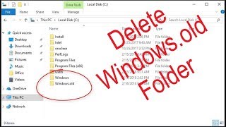 Delete Windows.old folder from Windows 10