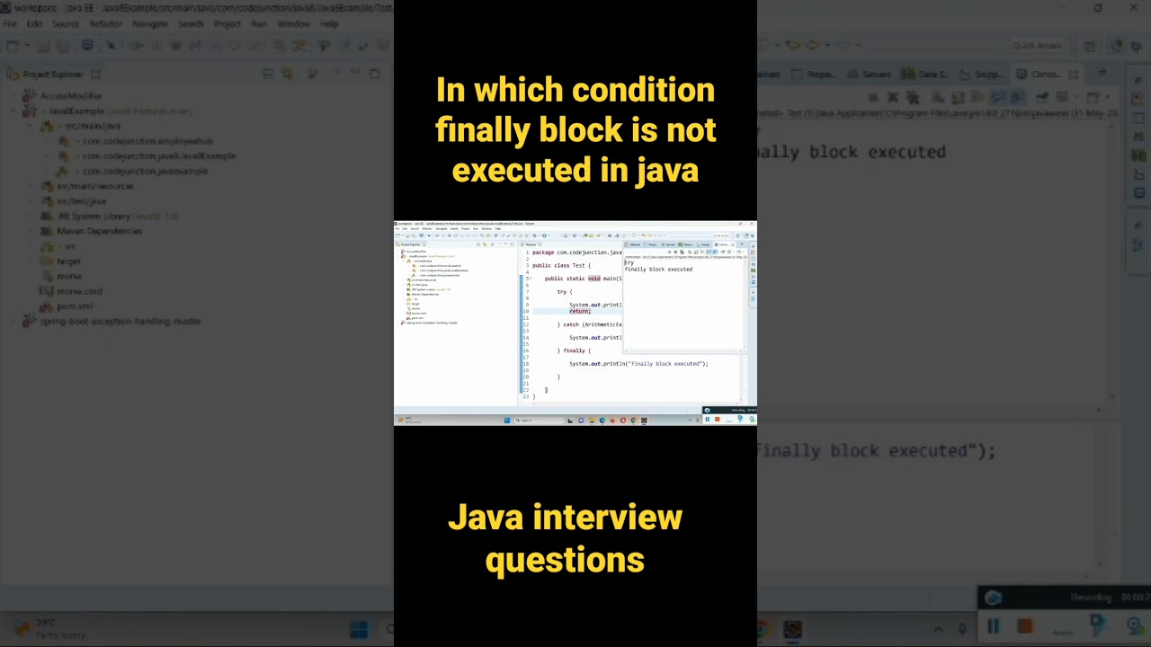 In which condition finally block is not executed in java || Java Interview Questions