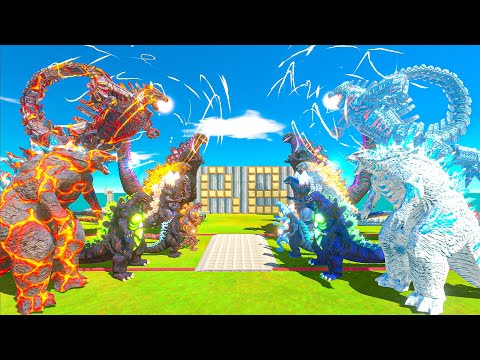 Evolution of Ice Mechagodzilla vs Lava Itself - Animal Revolt Battle Simulator