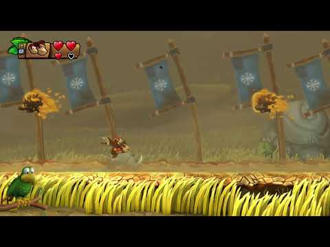 Donkey Kong Country: Tropical Freeze (Wii U) Frantic Fields- Bright Savannah (Walkthrough)