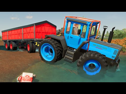 COLORED MERCEDES TRACTORS VS TRAILER DEATH RUN | Farming Simulator 22