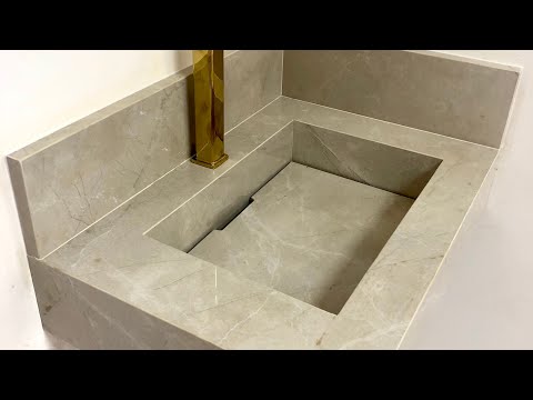 How to make bathroom sink from porcelain tiles. Step by step.