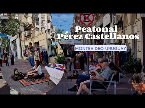 [4K] Walking Pérez Castellanos Pedestrian Street, Montevideo, Uruguay