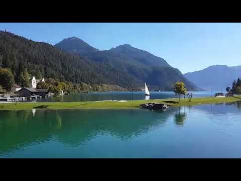 View from the village Achenkirch in Austria towards the Achen Lake