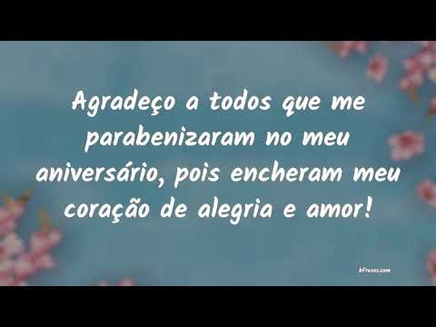 Mensagem de Agradecimento de Aniversário