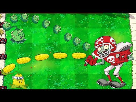Kernel Pult vs Cabbage Pult vs 9999 Football Zombies - Plants And Zombies 1