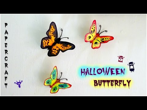 How to make paper butterfly for Halloween - diy Video