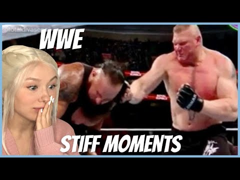Girl Watches WWE - Stiff Moments REACTION!!!