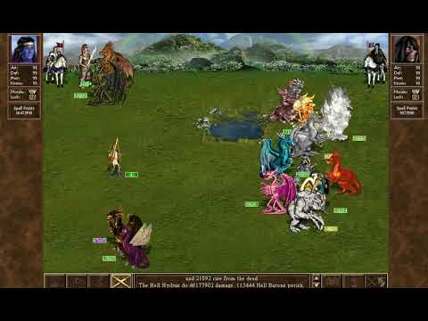 Heroes III WoG - Wayfarer final fight (999999 of each unit)