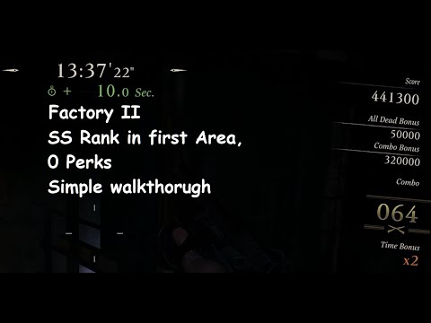 RE8: The Factory 2, Mercenaries SS Rank in First Area Walkthrough, 0 Perks.