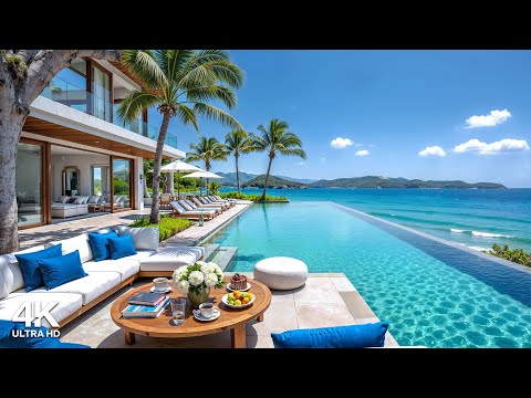 Relaxing Seaside Jazz & Smooth Waves Sound ~ Positive Summer Bossa Nova Music to Energize the day