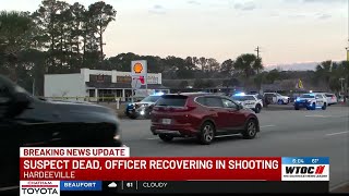Suspect dead, officer recovering after early morning shooting in Hardeeville