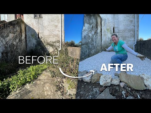 TRANSFORMING Our Overgrown Front Garden (for €13) - Portugal Property Renovation