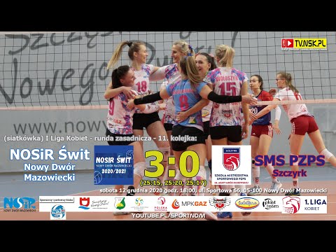 tv.nsk.pl 2020-12-12 NOSiR Świt Nowy Dwór Maz. - SMS PZPS Szczyrk 3:0 - transmisja na żywo