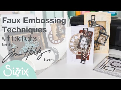 Faux Embossing Techniques with the new Tim Holtz Vault 2 Collection