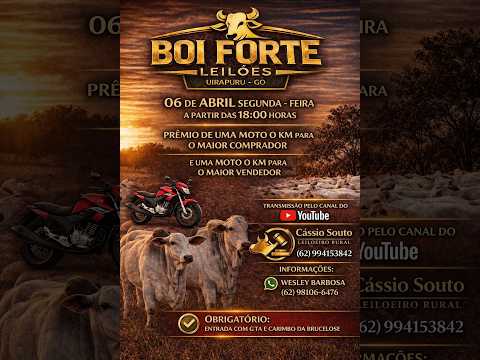 BOI FORTE LEILÕES - Leilão de Gado - Uirapuru - Leilão de Gado de Corte em Goiás @canal.boiadeiro