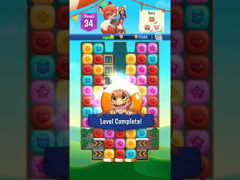 Pet Rescue Puzzle Saga Level 444 2 stars