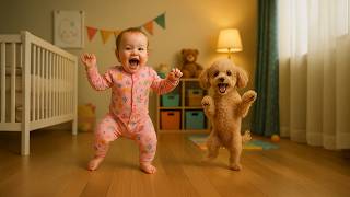 Dance With Me Song - Baby & Puppy | #CuteAnimals #NurseryRhymes #ChildrensSongs #SHkids